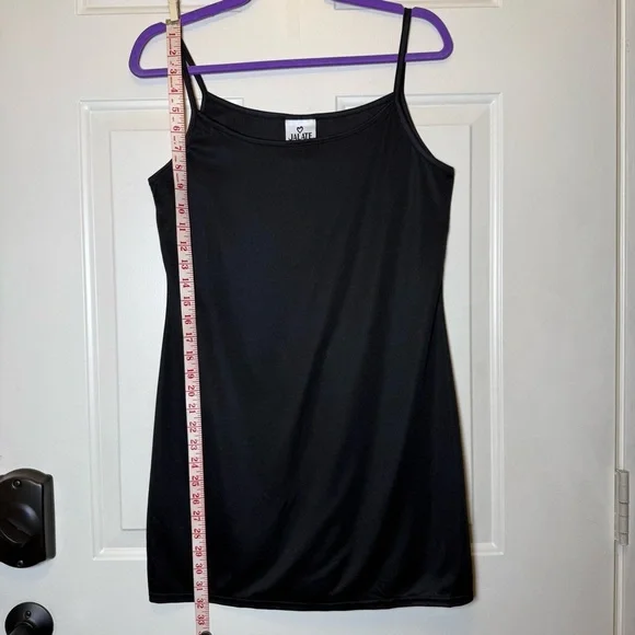 Jalete Y2K Vintage Black Spaghetti Strap Slip Dress Sz M USA Made - Picture 7 of 10